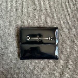 Vintage Gucci horsebit black compact wallet
